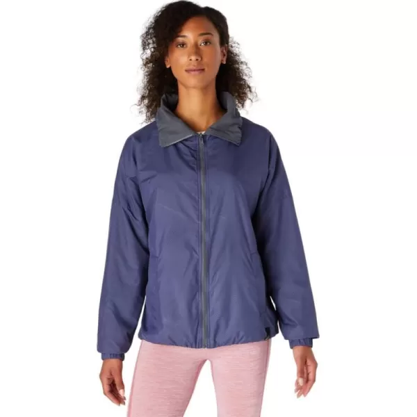 imageASICS Womens REVERSIBLE JACKET Running ApparelThunder BlueCarrier Grey