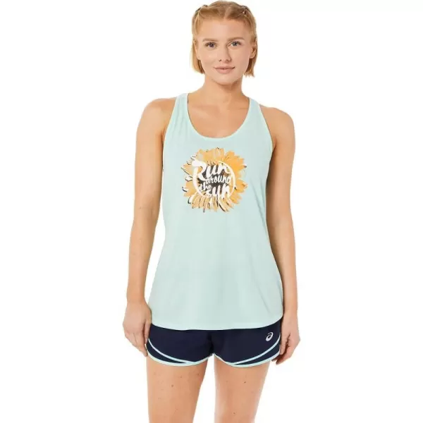 imageASICS Womens Run Around The Sun Racerback ApparelFresh Ice Heather