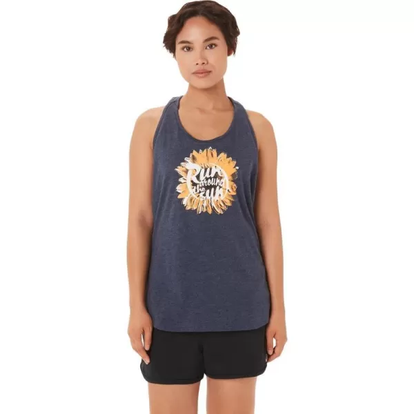 imageASICS Womens Run Around The Sun Racerback ApparelPeacoat Heather