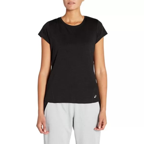 imageASICS Womens Short Sleeve Heathered Top Running ApparelPerformance Black