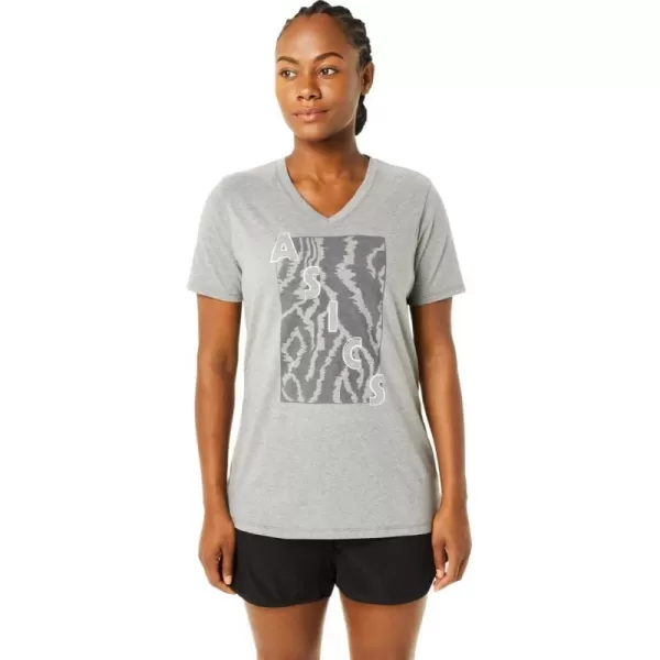 imageASICS Womens Shortsleeve Print Vneck Training ApparelASICS Womens Shortsleeve Print Vneck Training Apparel