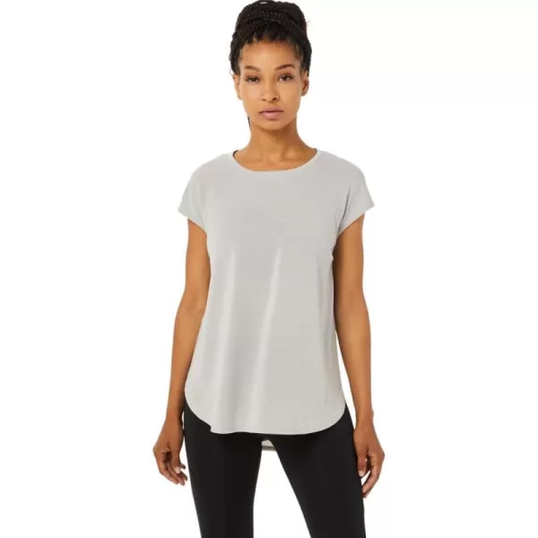imageASICS Womens Slit Short Sleeve TOP Training ApparelOyster Grey