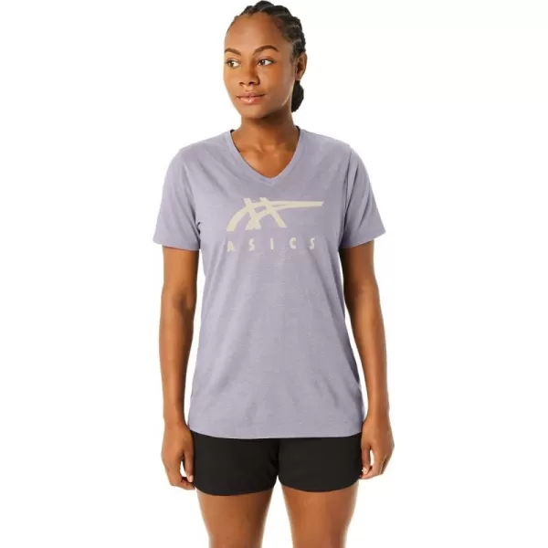 imageASICS Womens Stripes Vneck Training ApparelDusk Violet