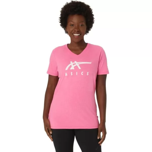 imageASICS Womens Stripes Vneck Training ApparelHot Pink