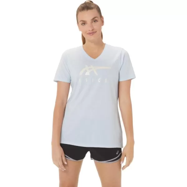 imageASICS Womens Stripes Vneck Training ApparelSoft Sky