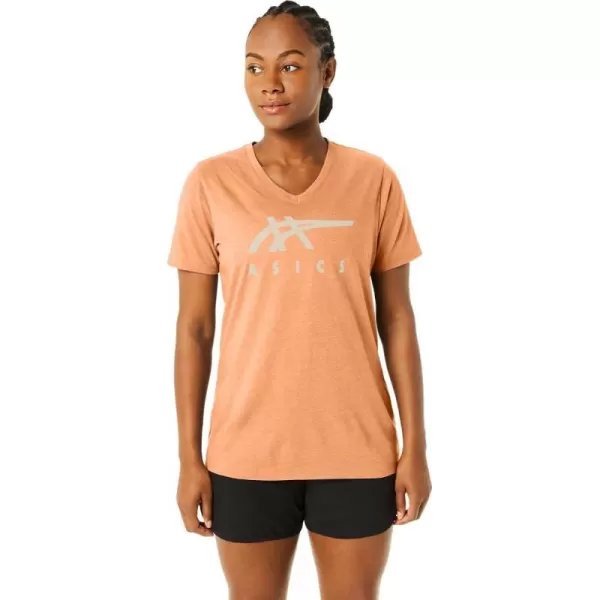 imageASICS Womens Stripes Vneck Training ApparelSummer Dune