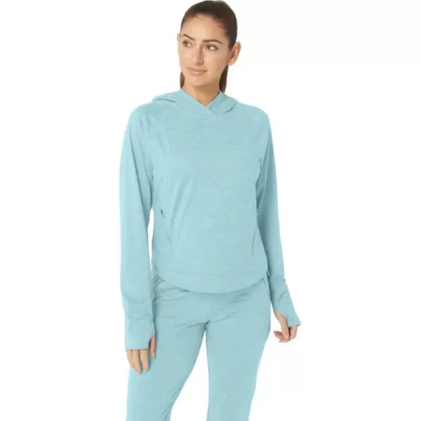 imageASICS Womens TECH PO HOODIE 20 ApparelAquamarine Spacedye