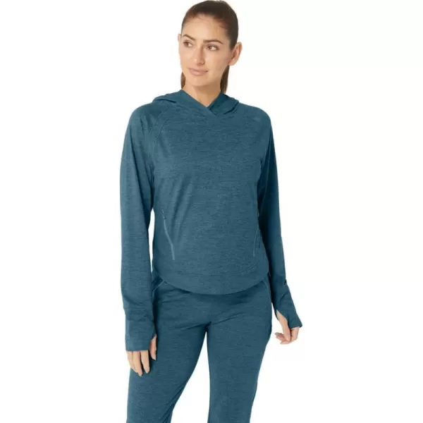 imageASICS Womens TECH PO HOODIE 20 ApparelGloomy Sea Spacedye