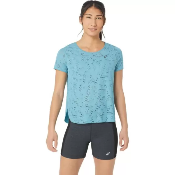 imageASICS Womens Ventilate ACTIBREEZE Short Sleeve TOP ApparelGris Blue