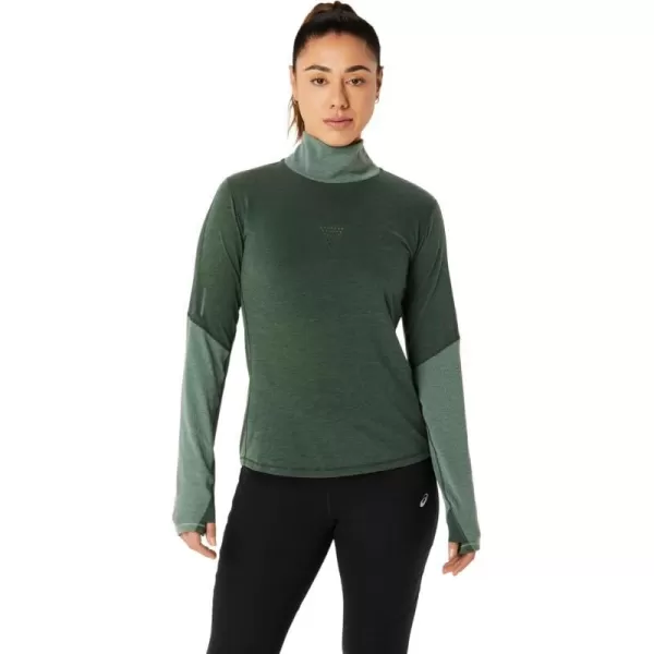 imageASICS Womens Winter Run 12 Zip MID Layer ApparelRain Forest