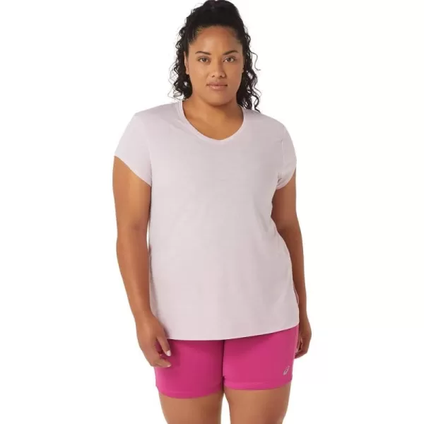 imageASICS Womens Womens Heather Vneck Short Sleeve TOP ApparelBarely Rose Heather