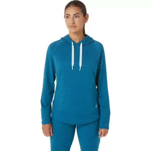 imageASICS Womens Womens TECH PO HOODIE ApparelDeep Sea Teal Spacedye