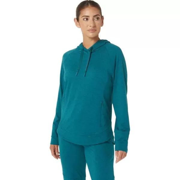 imageASICS Womens Womens TECH PO HOODIE ApparelVelvet Pine Spacedye