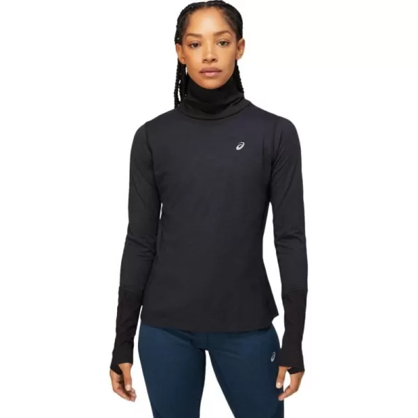 imageASICS Womens Wool Rib Long Sleeve Top Running ApparelPerformance BlackGraphite Grey