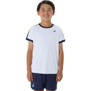 imageASICS BOYS TENNIS Short Sleeve TOP TENNIS Apparel M BRILLIANT WHITEMIDNIGHT