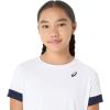 imageASICS GIRLS TENNIS Short Sleeve TOP TENNIS Apparel M BRILLIANT WHITEMIDNIGHT