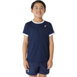 imageASICS BOYS TENNIS Short Sleeve TOP TENNIS Apparel M MIDNIGHTBRILLIANT WHITE