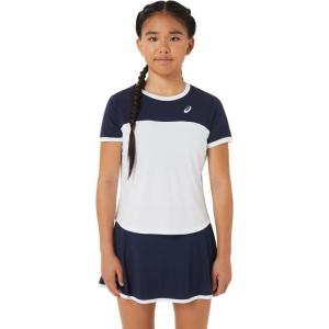 imageASICS Kids TENNIS Short Sleeve TOP Apparel L BRILLIANT WHITEMIDNIGHT