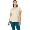 imageASICS Womens FLEX STRETCH SHORT SLEEVE TOP TRAINING ApparelBeige
