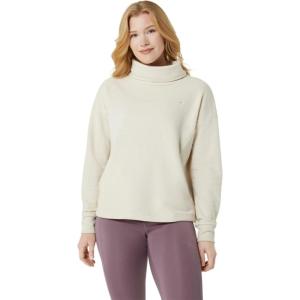 imageASICS Womens FRENCH TERRY HIGH NECK TOP Training ApparelOatmeal