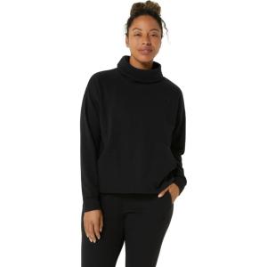 imageASICS Womens FRENCH TERRY HIGH NECK TOP Training ApparelPerformance Black