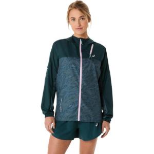 imageASICS Womens FUJITRAIL PACKABLE WINDBREAKER RUNNING ApparelSaxon GreenLight Ube