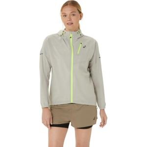 imageASICS Womens Fujitrail Waterproof Jacket Running JacketOatmeal
