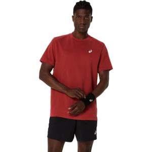 imageASICS Mens COURT Short Sleeve TOP Tennis ApparelBurnt Red
