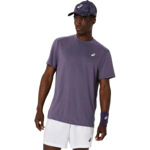 imageASICS Mens COURT Short Sleeve TOP Tennis ApparelGreyish Purple