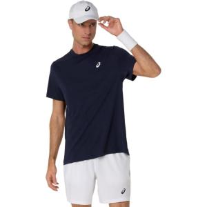 imageASICS Mens COURT Short Sleeve TOP Tennis ApparelMidnight
