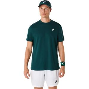 imageASICS Mens COURT Short Sleeve TOP Tennis ApparelSaxon Green