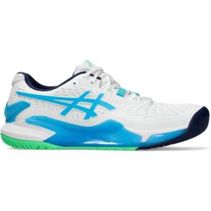 imageASICS Mens GelResolution 9 Tennis ShoesWhiteDigital Aqua