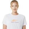 imageASICS WOMEN COURT TENNIS GRAPHIC TEE TENNIS ApparelBrilliant WhiteFaded Orange