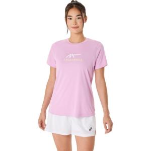 imageASICS WOMEN COURT TENNIS GRAPHIC TEE TENNIS ApparelLight UbeBrilliant White