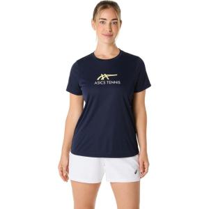 imageASICS WOMEN COURT TENNIS GRAPHIC TEE TENNIS ApparelMidnightHuddle Yellow