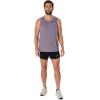 imageASICS Mens SILVER SINGLET Running ApparelLavender Grey