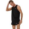 imageASICS Mens SILVER SINGLET Running ApparelPerformance Black