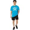 imageASICS Unisex TRACK AND FIELD Short Sleeve VNECK TOP Training ApparelIsland Blue Heather