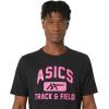 imageASICS Unisex TRACK AND FIELD Short Sleeve VNECK TOP Training ApparelPerformance Black