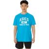 imageASICS Unisex TRACK AND FIELD Short Sleeve VNECK TOP Training ApparelIsland Blue Heather