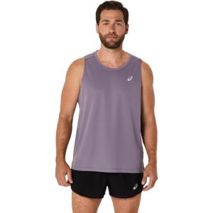 imageASICS Mens SILVER SINGLET Running ApparelLavender Grey