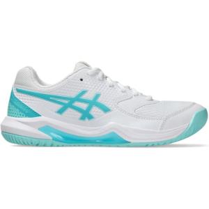imageASICS Womens GelDedicate 8 Pickleball Tennis ShoeWhiteEnergy Aqua