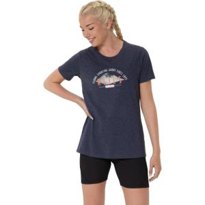 imageASICS Womens GSG 77 RETRO Short Sleeve TEE TRAINING ApparelPeacoat Heather