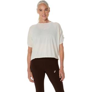 imageASICS Womens NAGINO RUN ADJUSTABLE Short Sleeve TOP Running ApparelBirch Heather