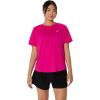 imageASICS Womens SILVER Short Sleeve TOP Running ApparelPink Rave