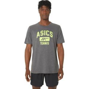 imageASICS Unisex Tennis Graphic TEE ApparelDark Grey Heather