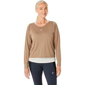 imageASICS Womens NAGINO Run Long Sleeve TOP Running ApparelPepperOatmeal