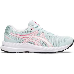 imageASICS Girls Contend 7 GS Running Shoe  Little Kid ampamp Big KidAqua AngelWhite