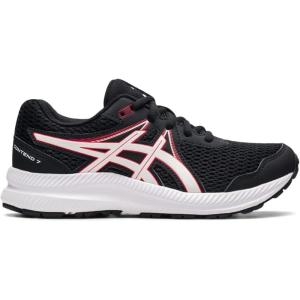 imageASICS Girls Contend 7 GS Running Shoe  Little Kid ampamp Big KidBlackElectric Red