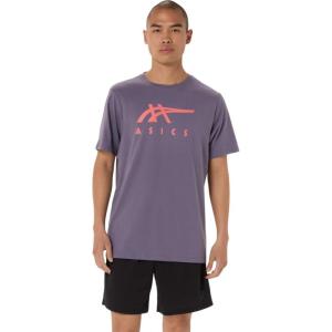 imageASICS Unisex Retro Sport Short Sleeve TEE Training ApparelDark Grey Heather